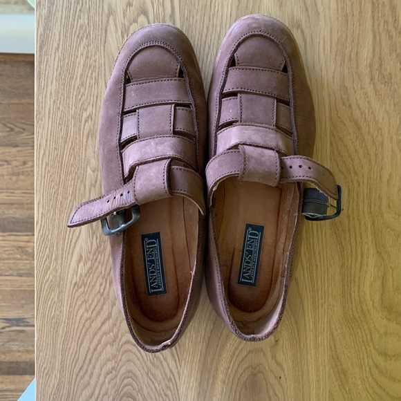 Lands' End Shoes - Vintage Lands End made in Spain suede fisherman sandals GUC size 7